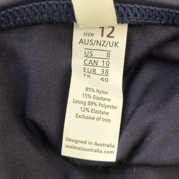 NWT SEA LEVEL Cross Front Tankini Swim Top Navy 8 - Picture 7 of 7